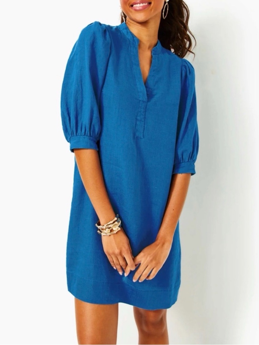 Lilly Pulitzer MiaLeigh Elbow Sleeve Dress in Barton Blue New With Tag 4